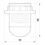 Патрон E27 електричний з гайкою 57х40mm пластик чорний [s9100007] e.lamp socket with nut.e27.pl.black E.NEXT