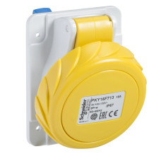 Силовая розетка 2P+E 32А 130В встраиваемая IP67 желтая [PKY32F713] PratiKa Schneider Electric