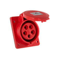 Силовая розетка 3P+N+PE 16А 400В встраиваемая IP44 красная [ECO016010009] ГВ (ECO-415) АСКО