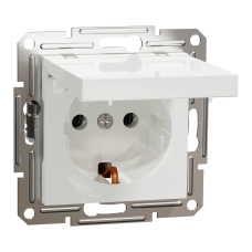 Розетка с ж/к и крышкой ASFORA 71x71x42mm белый [EPH3170121] Schneider Electric