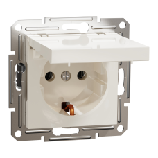 Розетка с ж/к и крышкой ASFORA 71x71x42mm кремовая [EPH3170123] Schneider Electric