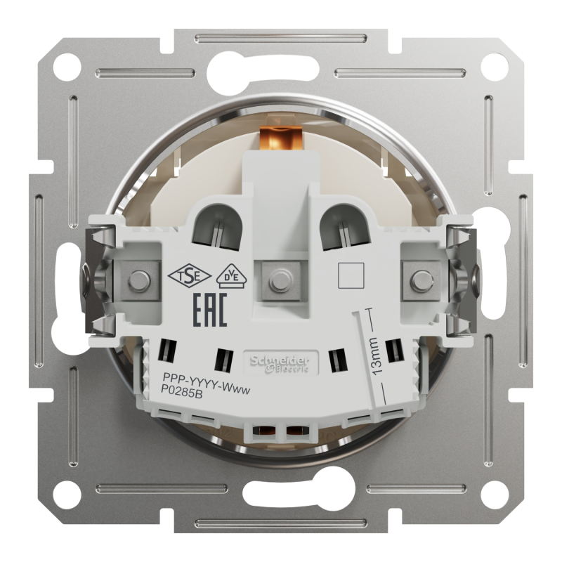 Розетка с ж/к и крышкой ASFORA 71x71x42mm кремовая [EPH3170123] Schneider Electric