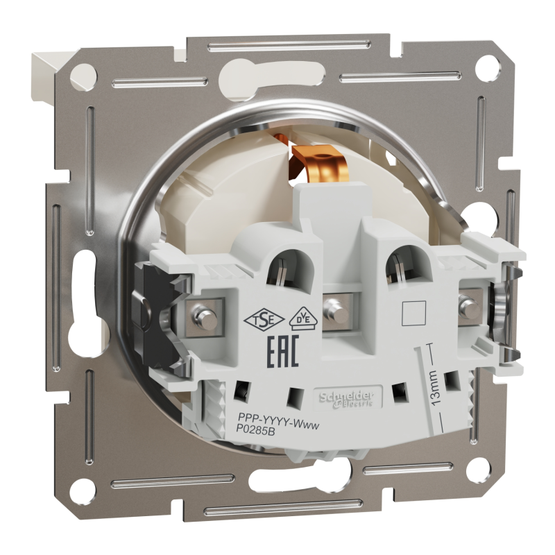Розетка с ж/к и крышкой ASFORA 71x71x42mm кремовая [EPH3170123] Schneider Electric