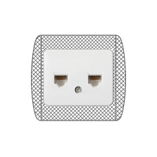 Розетка компьютерная RJ45 двойная без рамки белый [s035016] E.NEXT e.install.standart.819С2