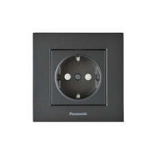 Розетка с заземлением Karre Plus 55 с защитными шторками дымчатая ABS пластик [WDTC92122DG-UA1] Panasonic