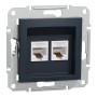 Розетка компьютерная RJ45 UTP кат.5Е Asfora черная ABS [EPH4400171] Шнейдер Электрик