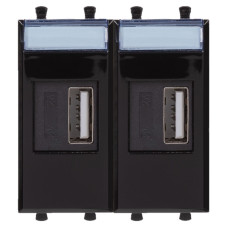 USB Розетка 2,1А 5В 2 модуля черный [4402542] ДКС Avanti