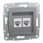 Розетка комп'ютерна RJ45 UTP кат.6 Asfora сталь ABS [EPH4800162] Шнейдер Електрік