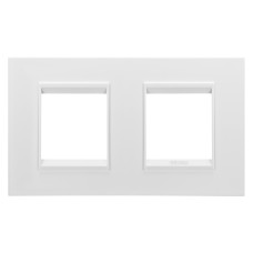Рамка двухместная горизонтальная Chorusmart LUX металл сатиновый белый [GW16223XW] Gewiss