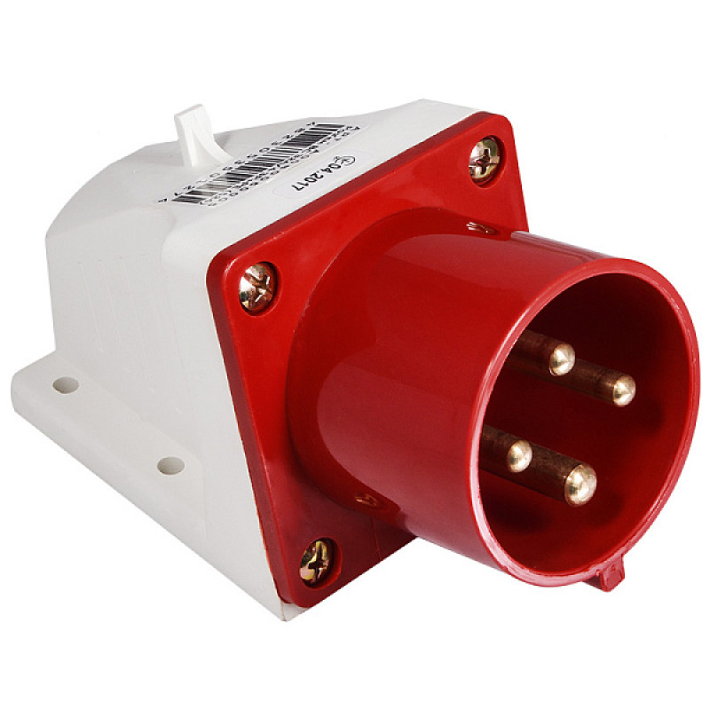 Силовая вилка 3P+PE 32А 400В стационарная IP44 красная [A0080060005] ВС (524) АСКО