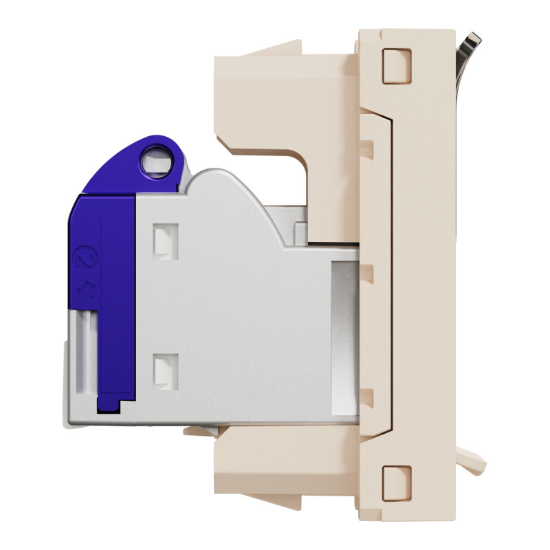 Розетка компьютерная RJ45 категория 6STP 2 модуля бежевая [NU344844] ABS-UV Unica New Шнейдер Электрик