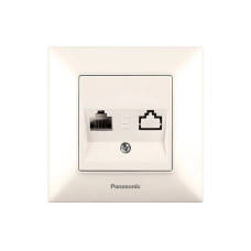 Компьютерная розетка RJ45 кат.6е Arkedia Slim кремовая ABS [WNTC04052BG-UA1] Panasonic