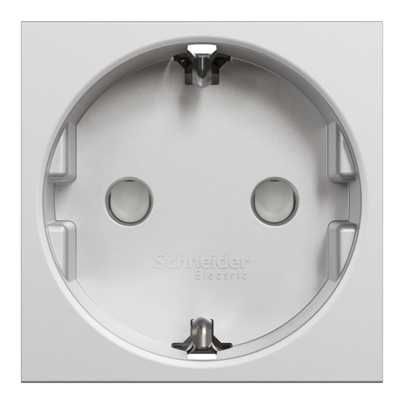 Розетка с з/к и шторками 16А Алюминий 45х45х40mm PC [NU303730] Unica New Schneider Electric