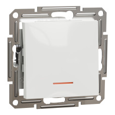 Проходной выключатель одноклавишный с подсв. ASFORA 71x71x43mm белый [EPH1570121] Schneider Electric