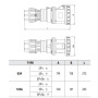Силовая розетка 3P+E 63А 400В переносная IP67 красная [GW63052H] IEC 309 HP GEWISS