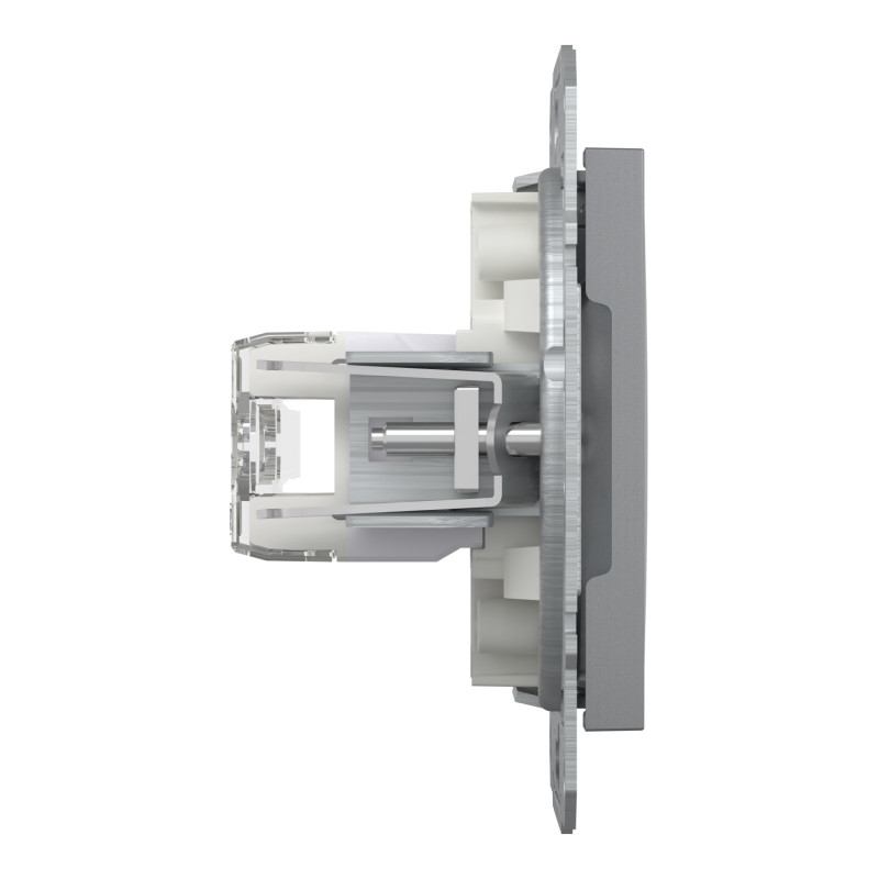 Розетка комп'ютерна RJ45 UTP кат.6 Asfora сталь ABS [EPH4800162] Шнейдер Електрік