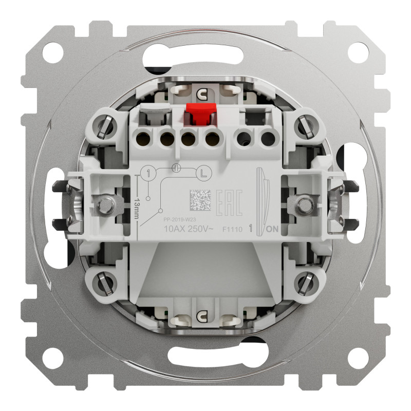 Одноклавишный выключатель с LED подсветкой черный [SDD114101L] ABS-UV Sedna Design&Element Шнейдер Электрик
