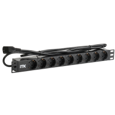 Розетка 9 мест шнур 2м и вилка C14 10A Алюминий [PH22-9D2] itk pdu УЕК