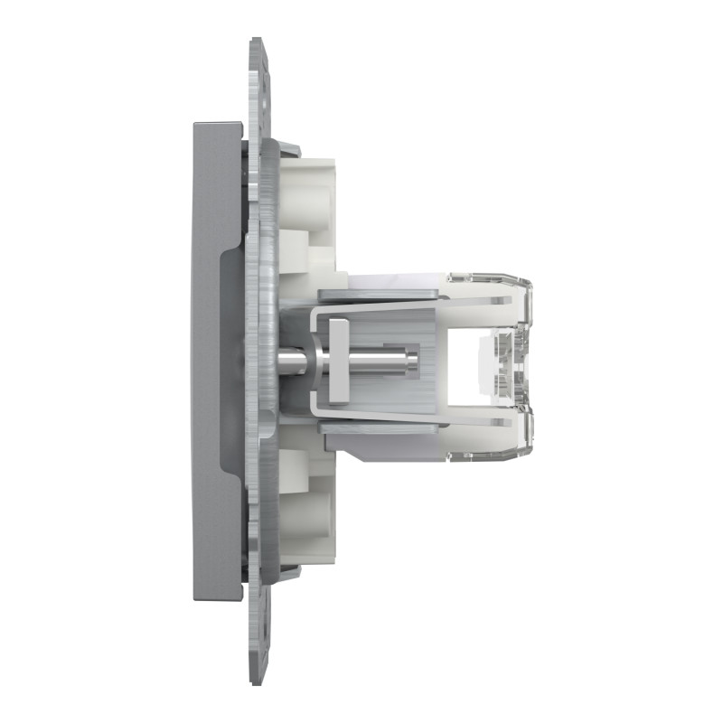 Розетка комп'ютерна RJ45 UTP кат.6 Asfora сталь ABS [EPH4800162] Шнейдер Електрік