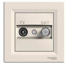 TV-SAT розетка конечная Asfora с рамкой слоновая кость ABS [EPH3400123] Шнейдер Электрик