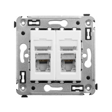 Розетка двойная компьютерная RJ45 категория 5е экранированная белый [4400364] ДКС Avanti