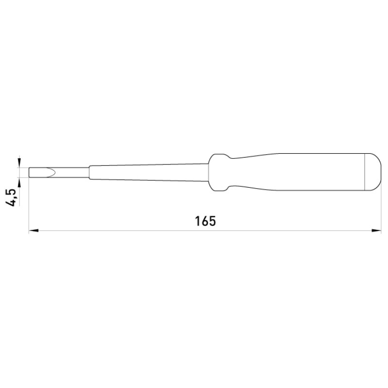 Отвертка-индикатор 4,5x165мм прямой SL 100-500V AC [t001105] e.tool.test05 E.NEXT