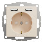 Розетка с заземлением + 2USB тип А бежевая [SDD112052] PC Sedna Design&Element Шнейдер Электрик