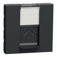 Розетка компьютерная RJ45 категория 5UTP 2 модули антрацит [NU341154] ABS-UV Unica New Шнейдер Электрик