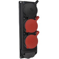 Колодка 3 гнезда с защитными крышками 1×25А/2×16A*2P+P 3Р+PE IP44 каучуковая [A0250010014] АСКО