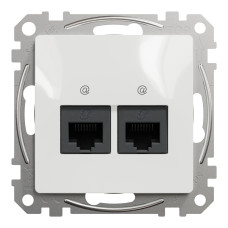 Два разъема RJ45 кат.5E UTP белый [SDD111452] ABS-UV Sedna Design&Element Шнейдер Электрик