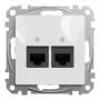 Два разъема RJ45 кат.5E UTP белый [SDD111452] ABS-UV Sedna Design&Element Шнейдер Электрик