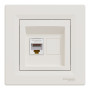 Розетка компьютерная с рамкой RJ45 UTP кат.5Е Asfora слоновая кость ABS [EPH4300123] Шнейдер Электрик