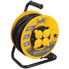 Катушка ук40*2Р+PЕ/40м 3х1,5мм 2 ip44 Industrial plus, [wkp15-16-04-40-44]