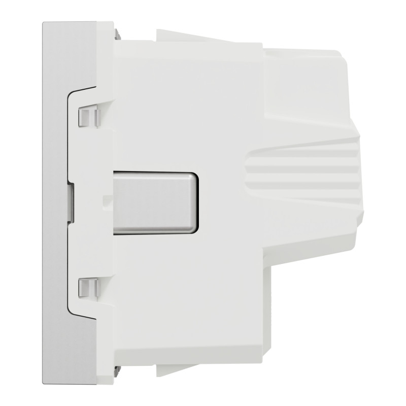 Розетка с з/к и шторками 16А Алюминий 45х45х40mm PC [NU303730] Unica New Schneider Electric