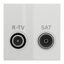 Розетка R-TV SAT проходная 2 модули белая [NU345618] ABS-UV Unica New Шнейдер Электрик