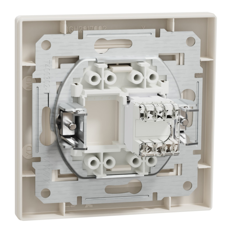 Розетка компьютерная с рамкой RJ45 UTP кат.5Е Asfora слоновая кость ABS [EPH4300123] Шнейдер Электрик