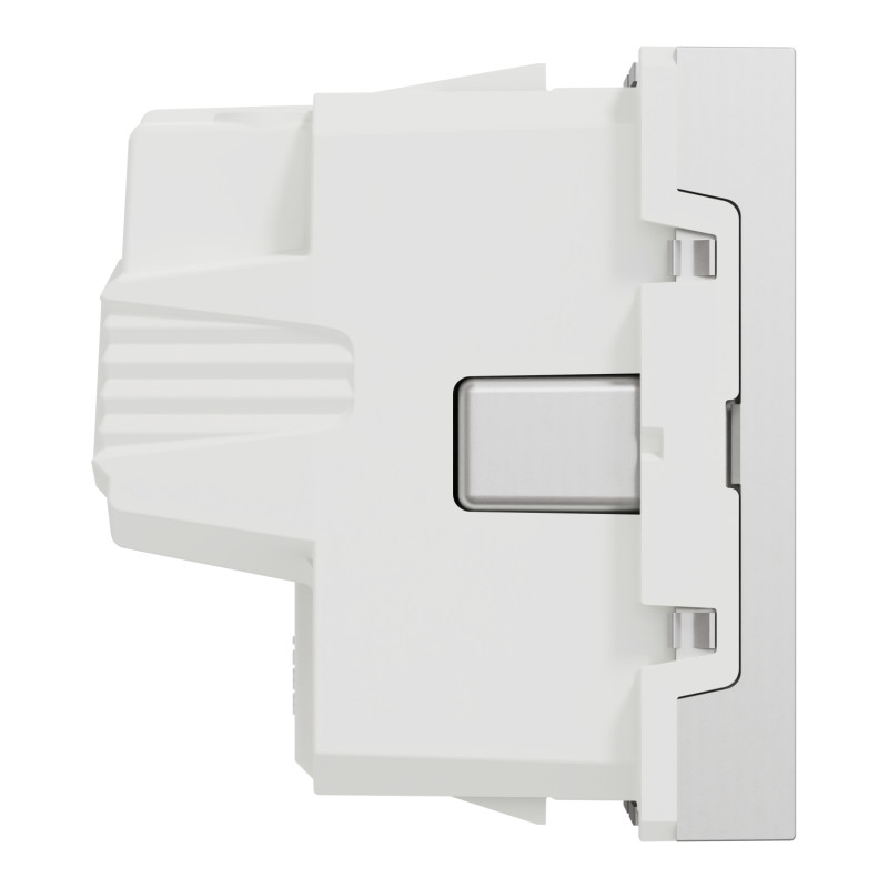 Розетка с з/к и шторками 16А Алюминий 45х45х40mm PC [NU303730] Unica New Schneider Electric