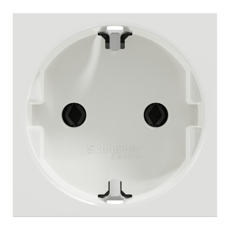 Розетка с з/к и шторками 16А Белый 45х45х40mm PC [NU303618] Unica New Schneider Electric