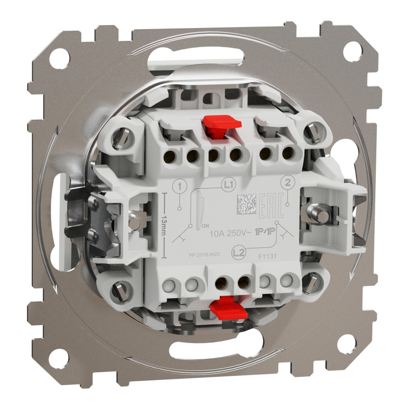 Кнопочный двухклавишный выключатель Белый 73х73х37mm ABS-UV [SDD111118] Sedna Design & Elements Schneider Electric