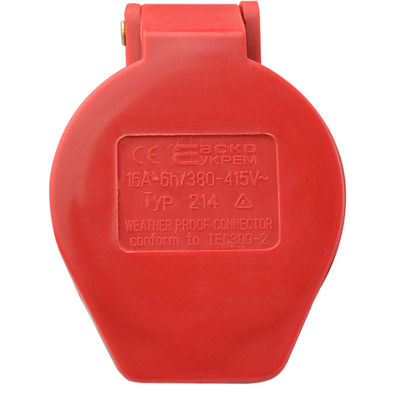Силовая розетка 3P+PE 16А 400В переносная IP44 красная [A0080020002] ГП (214) АСКО