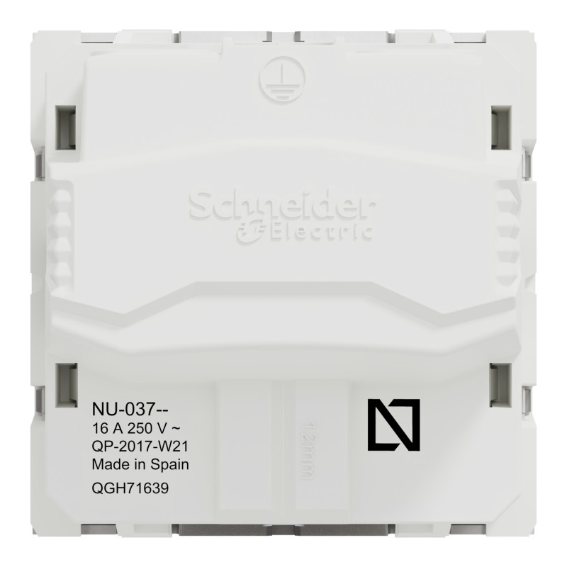 Розетка с з/к и шторками 16А Алюминий 45х45х40mm PC [NU303730] Unica New Schneider Electric