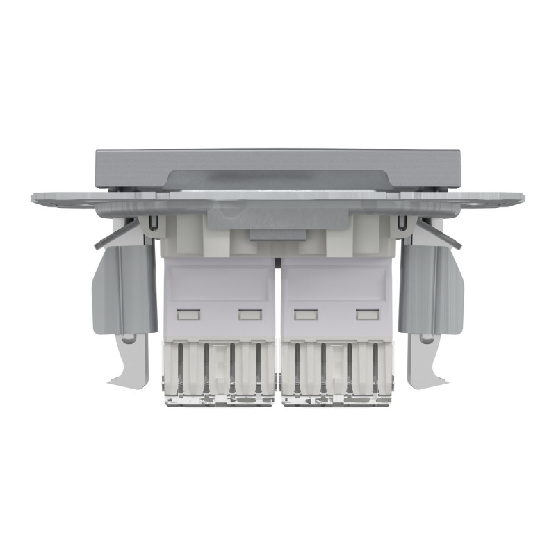 Розетка комп'ютерна RJ45 UTP кат.6 Asfora сталь ABS [EPH4800162] Шнейдер Електрік