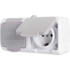 Розетка двойная с заземлением наружная IP54 серый [s035067] E.NEXT e.aqua.1232.grg