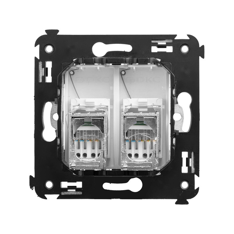 Розетка двойная компьютерная RJ45 категория 5е экранированная белый [4400364] ДКС Avanti