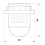 Патрон E27 з гайкою 53х45mm бакелітовий чорний [s9100008] e.lamp socket with nut.e27.bk.black E.NEXT