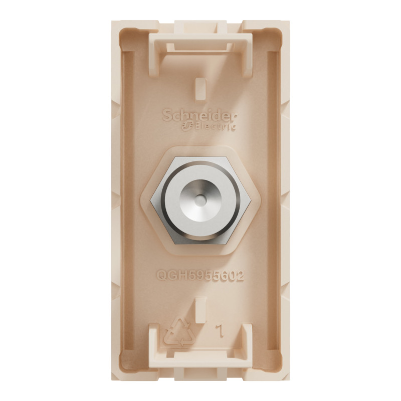 Розетка Coaxial F-type 1 модуль бежевая [NU346844] ABS-UV Unica New Шнейдер Электрик