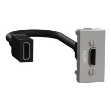 Розетка HDMI 1 модуль алюминий [NU343030] ABS-UV Unica New Шнейдер Электрик