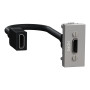 Розетка HDMI 1 модуль алюминий [NU343030] ABS-UV Unica New Шнейдер Электрик