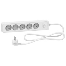 Удлинитель 1.5м с з/к 5 гнезд [ST9451W] UNICA EXTEND Schneider Electric