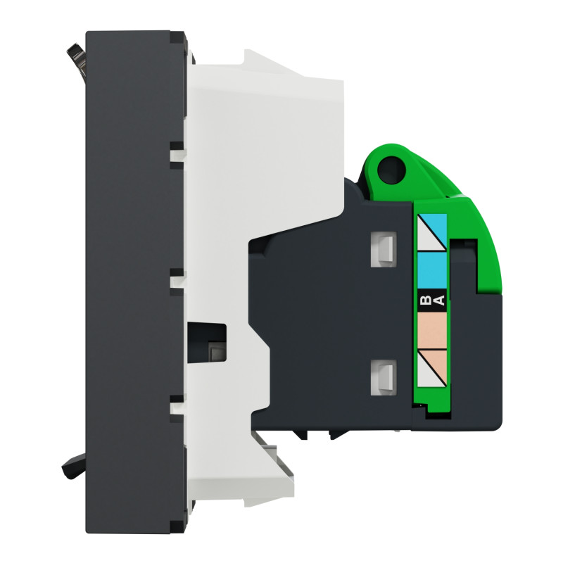 Розетка компьютерная RJ45 категория 5UTP 2 модули антрацит [NU341154] ABS-UV Unica New Шнейдер Электрик